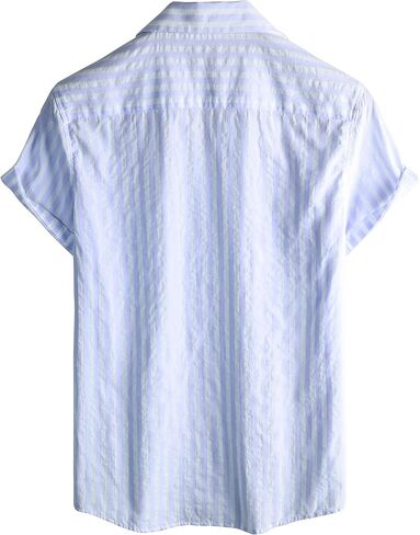 VATPAVE Mens Summer Cuban Collar Shirts Short Sleeve Button Down Beach Shirts Regular Fit Hawaiian Shirts with Pocket in Saudi Arabia