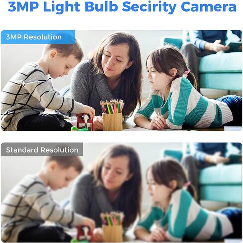كاميرا Hiseeu Light Bulb Security Camera، 2.4 جيجا هرتز و5 جيجا هرتز WiFi كاميرا المصباح الكهربائي، صوت ثنائي الاتجاه، تتبع تلقائي وإنذار، رؤية ليلية ملونة كاملة 3 ميجابكسل، تخزين SD/سحابي، تعمل مع Alexa in Saudi Arabia