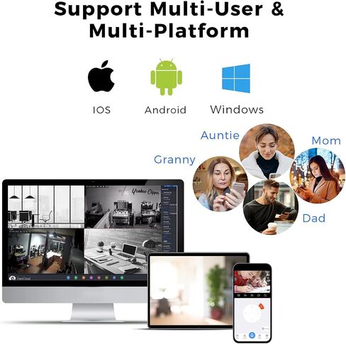كاميرا Hiseeu Light Bulb Security Camera، 2.4 جيجا هرتز و5 جيجا هرتز WiFi كاميرا المصباح الكهربائي، صوت ثنائي الاتجاه، تتبع تلقائي وإنذار، رؤية ليلية ملونة كاملة 3 ميجابكسل، تخزين SD/سحابي، تعمل مع Alexa in Saudi Arabia