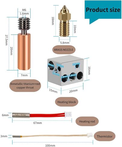 لـ Elegoo Neptune 4 Hot End Kit رأس الطباعة سخان كتلة ارتفاع درجة الحرارة خرطوشة التدفئة الثرمستور لـ Neptune 4، Neptune 4 Pro ملحقات الطابعة ثلاثية الأبعاد in Kuwait