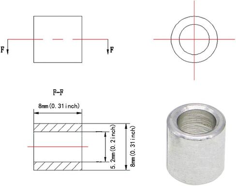 10PCS Hexagonal Eccentric Column, 20PCS Round Column, Height 8mm Inner Hole 5mm for V Wheel 3D Printer Parts (Eccentric Column 8mm Height) in Saudi Arabia