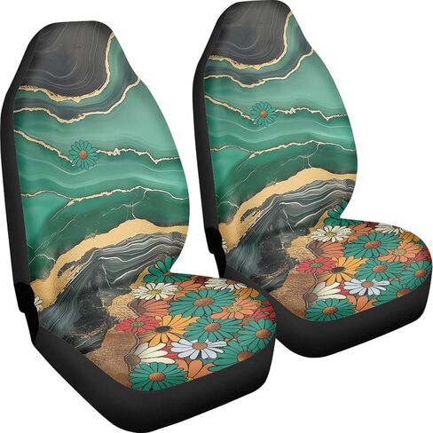 غطاء مقعد سيارة مطبوع عليه سلحفاة بحرية عتيقة للجبهة، إكسسوارات ديكور داخلية للسيارات على الموضة العالمية تحت الماء، سهلة التنظيف والغسل in Kuwait