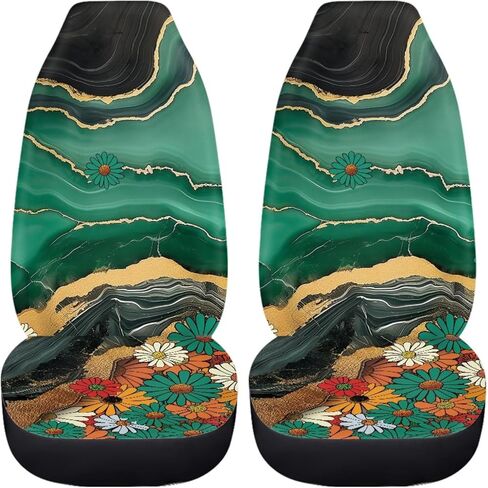 غطاء مقعد سيارة مطبوع عليه سلحفاة بحرية عتيقة للجبهة، إكسسوارات ديكور داخلية للسيارات على الموضة العالمية تحت الماء، سهلة التنظيف والغسل in Kuwait