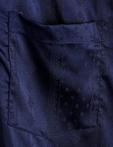 VATPAVE Mens Summer Jacquard Silk Shirts Casual Button Down Short Sleeve Hawaiian Shirt with Pocket in Saudi Arabia