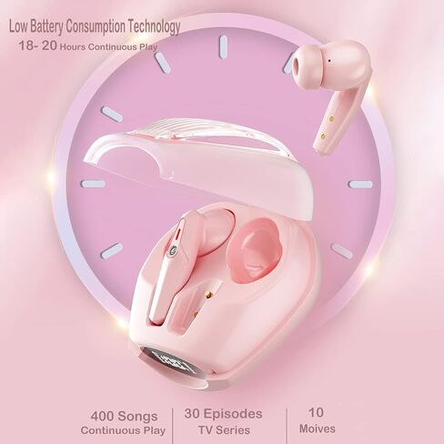 Wireless Bluetooth Earbuds,TWS Bluetooth 5.1 Earphones with Microphone,Long Battery Life Wireless Ear buds, in-Ear Headsets HiFi Stereo Headphones for Sports, Home,Office, Fit for Women Girl Pink in Saudi Arabia