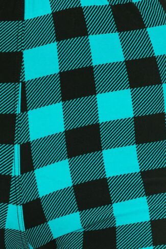 NioBe Clothing Women’s High Waisted Plaid Leggings – Soft Solid Printed Checkered Pants in Kuwait