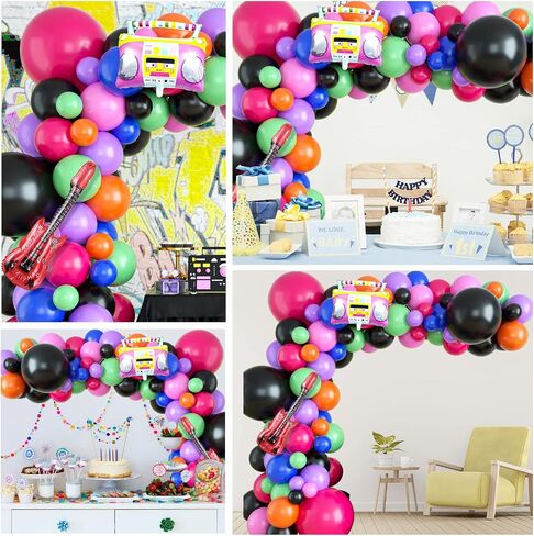 Black Gold Balloon Garland Arch Kit, Black and Gold Metallic Confetti Latex Balloons for Baby Shower Wedding Birthday Graduation Anniversary Bachelorette Party Background Decorations in Saudi Arabia