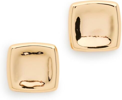 By Adina Eden Women's Solid Large Indented Square Stud Earrings in Kuwait