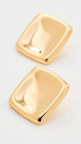 By Adina Eden Women's Solid Large Indented Square Stud Earrings in Kuwait