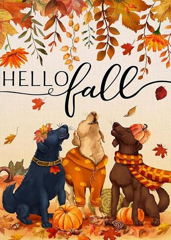 مجموعات الطلاء الماسي 5D Fall Dogs للبالغين المبتدئين، مجموعة فنية ماسية لأوراق الخريف، مجموعات فنية دائرية كاملة للحفر الماسي للبالغين، ديكور جدار المنزل 11.8 × 15.7 بوصة in Saudi Arabia