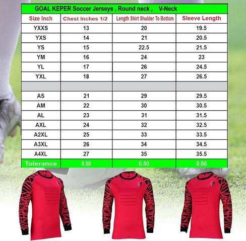 Soccer Goalie Jersey for Kids, Adults, Youth Goalkeeper Jersey Soccer Goalie Shirt, Padded Chest, Goalkeeper Goalie Jersey in Saudi Arabia