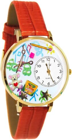 Whimsical Gifts Women's Teacher Chalkboard 3D Watch | Handmade in USA | Unique Fun Novelty in Saudi Arabia