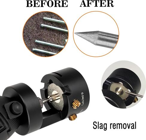 3mirrors ALUMINUM Tungsten Electrode Sharpener Grinder TIG Welding Tool Single Column Open Design w/Cut-Off Slot Multi-Angle &Offsets, Horizontal Hole, 4 Screw Holes &2X CNC Mandrel &5X 25mm Wheels in Saudi Arabia