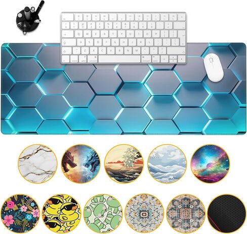 Desk Pad,Persian Style Textile Rug Texture Gaming Mouse Pad,31.5"X15.7" Extended Gaming Mouse Pad Mat with Stitched Edge Non-Slip Base Big Mouse Pad for Office Keyboard Laptop in Saudi Arabia