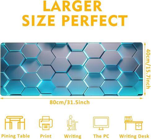 Desk Pad,Persian Style Textile Rug Texture Gaming Mouse Pad,31.5"X15.7" Extended Gaming Mouse Pad Mat with Stitched Edge Non-Slip Base Big Mouse Pad for Office Keyboard Laptop in Saudi Arabia