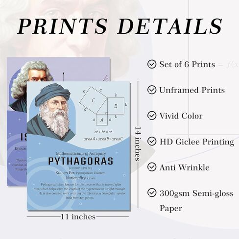 6 ملصقات رياضيات من ARPEOTCY لملصقات الفصول الدراسية الابتدائية، ملصقات رياضيات للفصول الدراسية مقاس 11 × 14 بوصة للمدرسة الابتدائية، ملصقات رياضيات للمدرسة الثانوية والفصول الدراسية in Kuwait