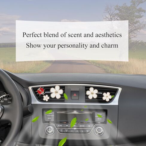 5 قطع زهور خنفساء تنفيس الهواء كليب اكسسوارات السيارات مجموعة 2 قطع زهرة الأقحوان الأبيض سيارة الهواء المعطر تنفيس كليب 3 قطع تنفيس الديكور كليب إعادة الملء سيارة الناشر سيارة الداخلية الجمالية in Kuwait