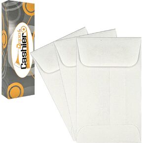 500 Cashier Depot #3 Coin & Small Parts Envelopes, 2 1/2" x 4 1/4", Sturdy 24lb. White, Gum Flap, 500/Box