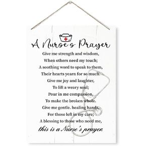 A Nurse's Prayer Sign, Nurse Wood Sign, Rustic Wooden Hanging Plaque Sign, Christian Nurse Sign, Motivational Wall Sign, Nurse Office Decor, Nurse Gift, Inspirational Gift for Nurse Students