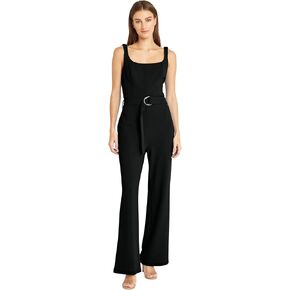 Donna Morgan womens Sleeveless Jumpsuit With Wide Leg Pant, Belt, and Pockets | Jumpsuits for Women Dressy