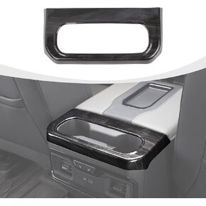 Rear Cup Holder Panel Cover Trim Compatible with 2022 2023 Chevy Silverado & GMC-SIERRA Black Wood Grain Interior Accessories