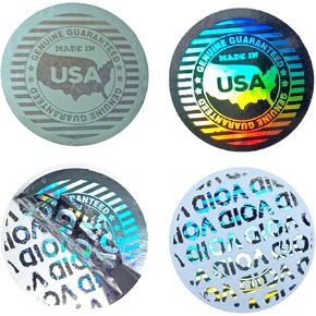 320pcs Hologram Tamer Proof Stickers Genuine high Security Warranty Void Seal "Made in USA" American Manufacturer Labels(0.8inch)