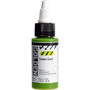 GOLDEN High Flow Acrylics, Green Gold, 1 fl. oz. / 30 ml Bottle
