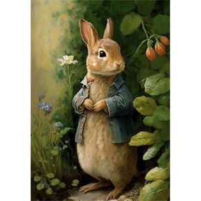 YTOMEAT 5D الماس اللوحة أرنب عيد الفصح حفر كامل جولة ومربع جدار حجر الراين DIY الفن الحرف صورة عدة هدية تزيين المنزل 16 × 20 بوصة in Kuwait