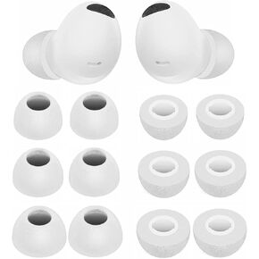 JNSA Replacement Memory Foam Ear Tips Noise Canceling Foam Eartips Ear Plug Ear Tip Gels Compatible with SAMSUNG Galaxy Buds 2 Pro, [Fit in Case],6 Pairs,Black (Foam 214B6P)