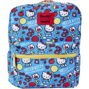 Loungefly Hello Kitty 50th Anniversary All Over Print Nylon Square Mini Backpack