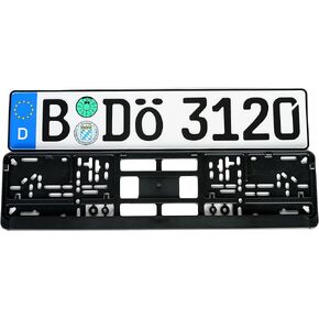 German Euro Plate Package with Registration Seals - Plate, Frame & Mounting Screws