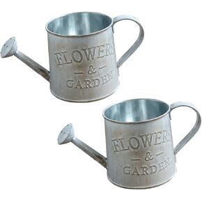 Amosfun 2pcs All Match Flower Arrangement Bucket Metal Pitcher Cactus Pots Retro Decor Succulent Watering Can Farmhouse Jug Vase Metal Watering Can Vase Mini Iron Watering Bucket