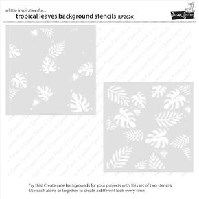 Lawn Clippings Stencils-Tropical Leaves Background -LF2626