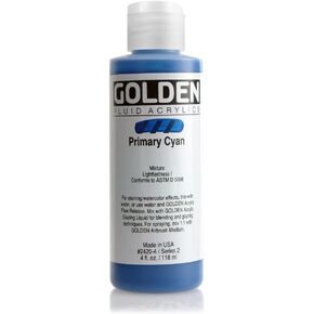 Golden Fluid Acrylic, 4 ounce bottle, Primary Cyan (2420-4)