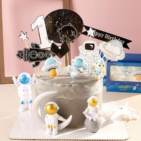 Astronaut Series Candle,Cute Spaceship and Rocket Cake Candle,Theme Baby Kids Children Happy Birthday Candles,Party Supplies,Cake Decoration