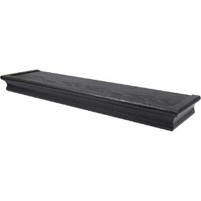 HIGH & MIGHTY 515611 Decorative 24" Floating Shelf Holds up to 20lbs, Easy Tool-Free Dry Wall Installation, Beveled, Retail Packaging, Black