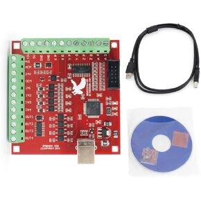 CNCTOPBAOS 4 Axis USB Mach3 Motion Control Card,Red 4-Axis Linkage MACH3 CNC Controller Board,Stepper Motor Driver Control Card 100KHz 4 Inputs Breakout Board for CNC Router Engraving Machine
