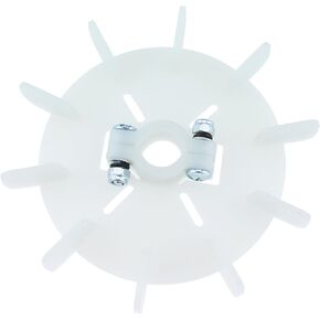Motor Fan Blade 107x14mm Round Shape White Plastic with 10 Vanes for Motor Spindle