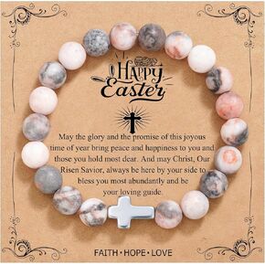 QWNHONEY Christian Gifts for Women Cross Beads Bracelet Catholic Religious Jewelry Mothers Day Birthday Christmas Gifts for Women Mother Daughter Sister Girlfriend Grandma Wife