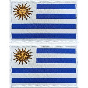 JBCD 2 Pack Uruguay Flag Patch Uruguayan Flags Tactical Patch Pride Flag Patch for Clothes Hat Patch Team Military Patch