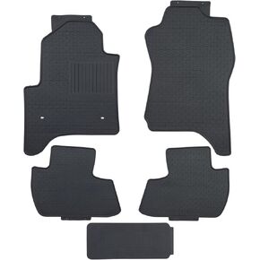 Custom-fit for 2014-2018 Chevrolet Silverado/GMC Sierra 1500, 2015-2019 2500/3500 HD Crew Cab Premium All-Weather Rubber Floor Mats and Liners Front and 2nd Row Heavy Duty Set (Black)