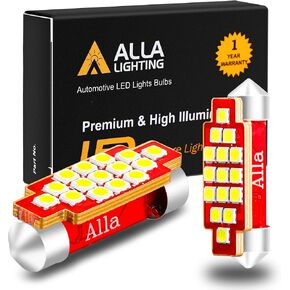 Alla Lighting CANBUS Festoon 578 211-2 LED Bulbs Super Bright 3030 15-SMD 12V 211-2 212-2 569 578 LED Bulbs for Interior Map Dome License Plate Courtesy Step Lights (41mm/42mm, 6000K Xenon White)