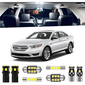 11-Pieces LED Interior Lights Kit for Ford Taurus 2010 2011 2012 2013 2014 2015 2016 2017 2018 2019 White 6000K Interior LED Lighting Package + Install Tool