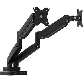 j5create Dual Monitor Mount with 10-in-1 Docking Station, Fully Adjustable Monitor Desk Stand for 2 Screens up to 32 inch, Conveniently Set Optimal Angle and Maximize Productivity (JTSA302)