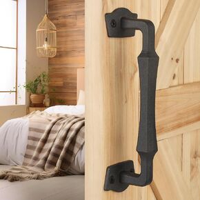 Sliding Barn Door Handle,10 Inch Heavy Duty Rustic Design Barn Door Pull, for DIY Sliding Barn Door, Gate, Shed, Garage | Square Solid Metal Material, Oil Rubbed Bronze Finish