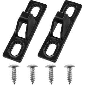 Lovelysp 70 Type Sliding Door Keepers Stainless Steel Sliding Glass Door Lock Keepers with Mounting Screws for Sliding Patio Doors (Black) 2PCS