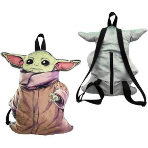 The Child Star Wars Baby Yoda 3D Shaped Plush Backpack - Collectible Baby Yoda Plush Star Wars Backpack 3D Figure Design, Movie Character Toy Knapsack for Kids & Adults