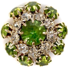 10 pcs Fancy Green Mix Color Rhinestones Sewing Metal Shank Buttons for Coats -22mm -8/9"