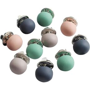 10 Pieces Coloured Metal Pearl Gifts Decorate Buttons Buckle Tie Tacks Pin Back for Women Shirt Sweater (Frosted Style)