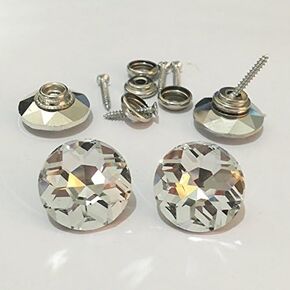 50PCS/LOT Clear Color Diamond Crystal Glass Buttons Screws Sofa Sewing Buttons Headboard Decoration Crystal Buttons Upholstery Buttons (25mm 50pcs)